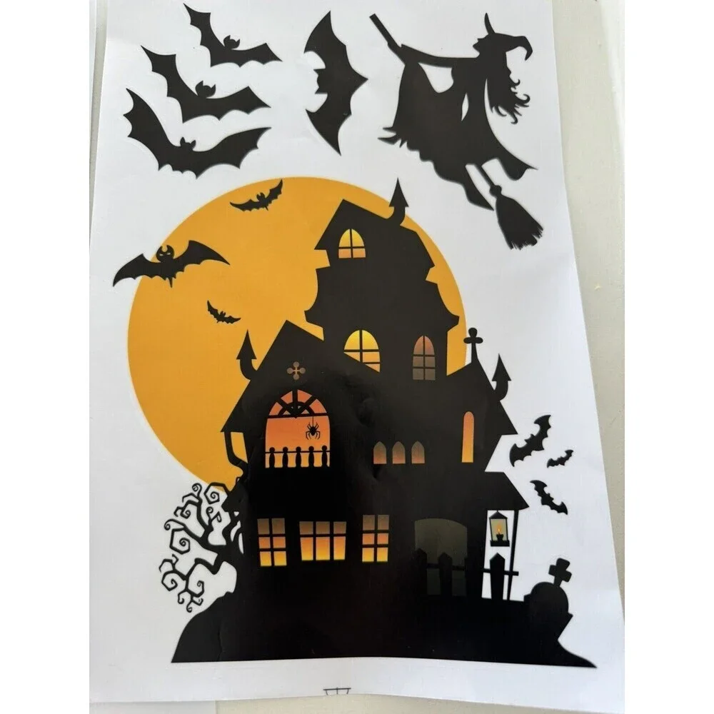 Halloween Window Stickers, 9 Sheets Halloween Window Cling Decals for Halloween